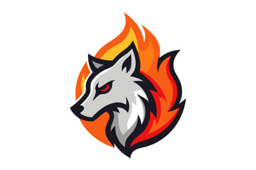 wolf head isolated on white