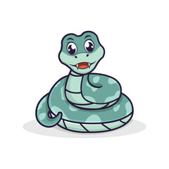 Illustration of cute snakes. Cartoon vector illustration isolated on white background
