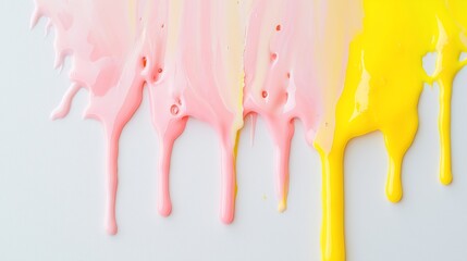 Texture of multi-colored melted ice cream on a white background