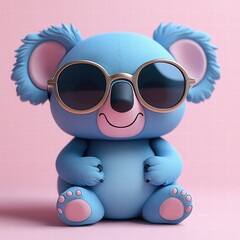Fototapeta premium Cute koala figure toy model in pastel colors indoor setting playful environment whimsical viewpoint