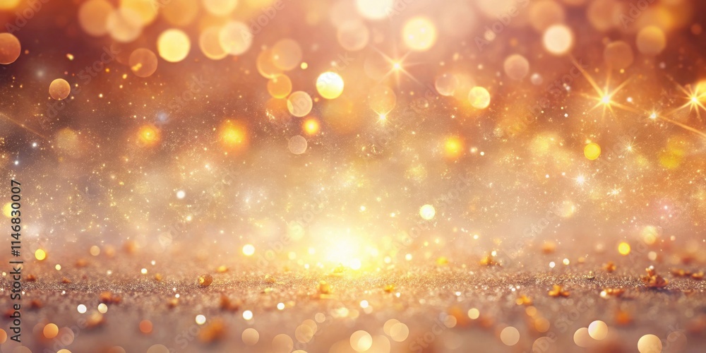 Aufkleber sparkling golden glitter background with abstract bokeh and festive lights