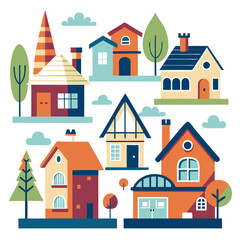 set of houses