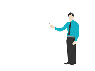 man presenting something