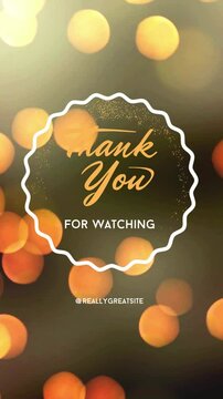 Thank You For Watching the text on a golden background. Neon text for Science, Technology, Business presentation video cover title or trailer with please like comment and share message.