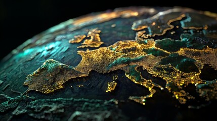 Europe Digital Map - A Glowing Representation of the Continent