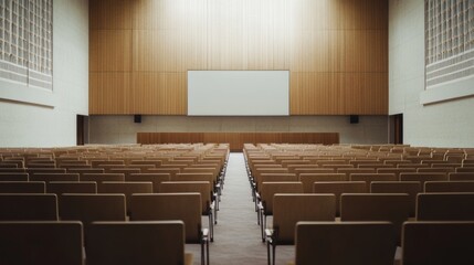 Fototapeta premium Empty Auditorium - A Spacious and Serene Architectural Interior