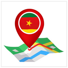 Cameroon Flag and Location Symbol Design