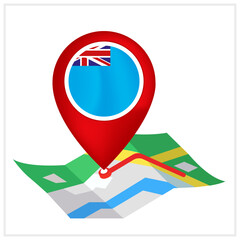 Obraz premium Fiji Flag and Location Symbol Design