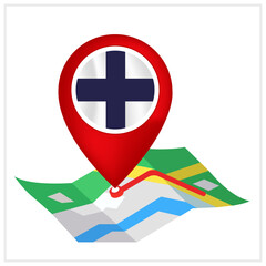 Obraz premium Finland Flag and Location Symbol Design