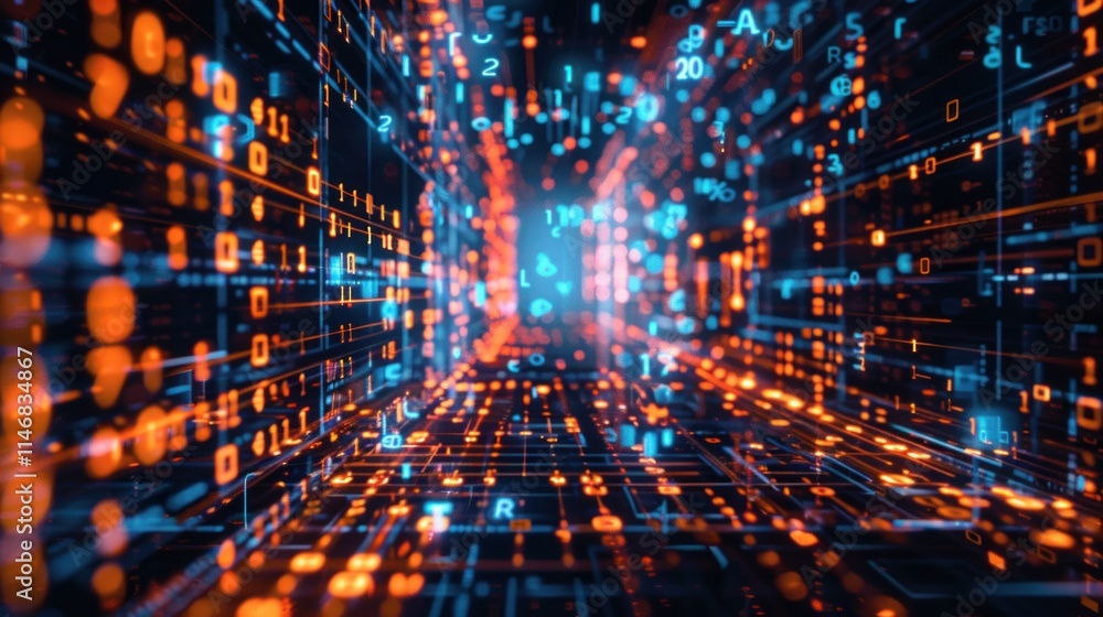 Poster digital data stream: a journey through cyberspace