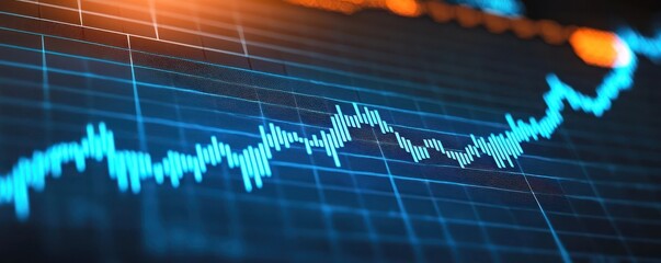 Stock chart showing growth trend in business investment