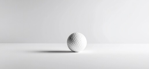A solitary golf ball on a minimalist surface, emphasizing simplicity and focus.