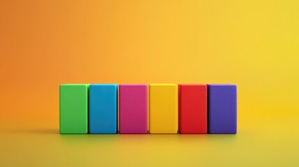 Minimalist and abstract DEI diversity concept banner with colorful blocks of which each color representing different part of the society.