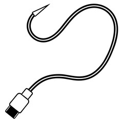 Lightning Cable Minimalist Line Art Vector Design