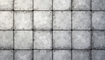Naklejka premium Weathered gray tiled surface with subtle stains 