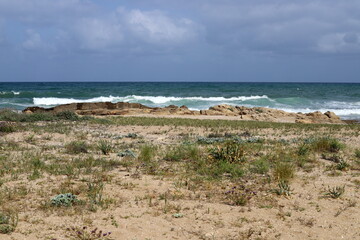 The Mediterranean coast in northern Israel