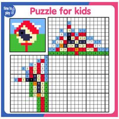 Coloring by numbers, educational game for children. Coloring book with numbered squares. Christmas. New Year.