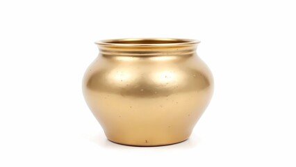 A golden pot isolated on white background 
