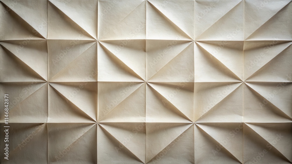 Poster geometric pattern created by folding a sheet of paper into triangular shapes