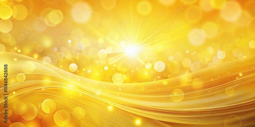 Aufkleber abstract golden wave background with shimmering bokeh lights