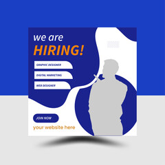 modern and very minimal job hiring social media banner design template