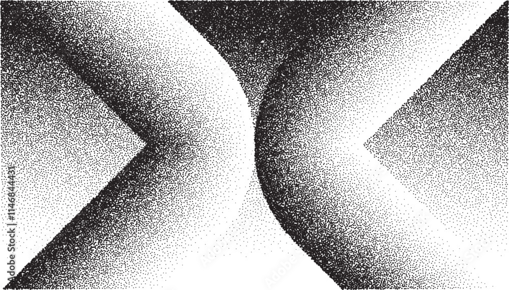 Poster abstract art geometric background with dots. optical illusion with waves and transition.