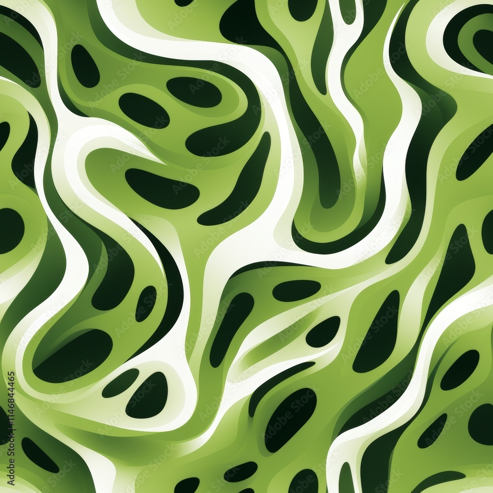Aufkleber intriguing abstract shapes and textures in light green a seamless pattern exploration