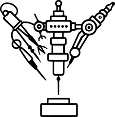 Creative Robotic Surgery line icon sign, symbol, vector, art