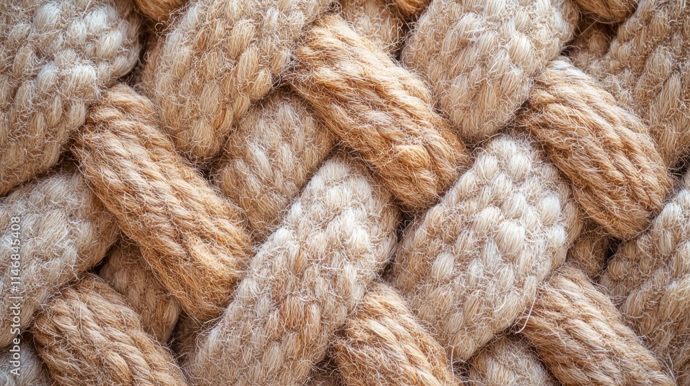 Poster intertwined beige and tan fibrous strands create a textured pattern