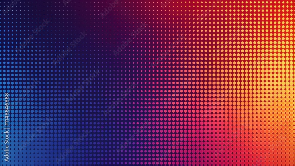 Poster abstract gradient background with a repeating pattern of colorful circles, creating a visually engag