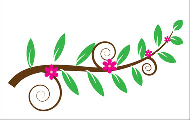 A branch of flowers in vector Art