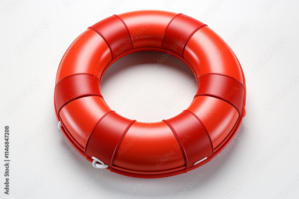 Poster minimalist design life preserver centered in two colors on light gray background with shadows