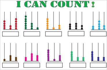 Kids activity of I can count numbers with abacus 