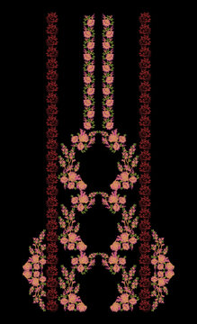 Indian Embroidery Neck and Border Design, Pattern, Patch, Embroidery Designs, Women Shirt Designs, Embroidery Allover Designs Embroidery Illustration, for Textile Clothing Design Manual artwork