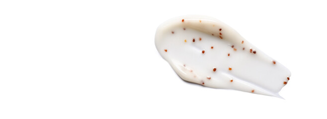 A sample of a cosmetic body care scrub. Isolated on a white background