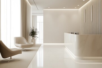 Sleek and Modern Dental Office Interior Design with Advanced Equipment and Bright Lighting