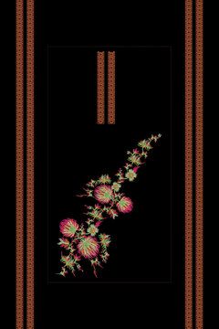 Indian Embroidery Neck and Border Design, Pattern, Patch, Embroidery Designs, Women Shirt Designs, Embroidery Allover Designs Embroidery Illustration, for Textile Clothing Design Manual artwork