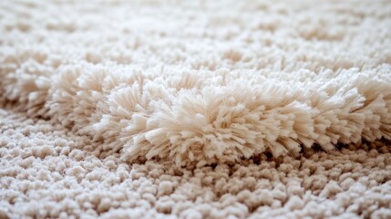 Close Up View Of Soft Fluffy Beige Carpet Texture