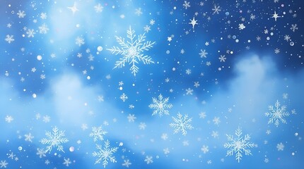 Blue christmas background with snowflakes