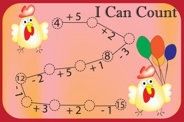 Learning to counting activity for kids. Educational game for kids.