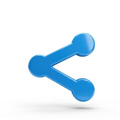3D illustration of a blue share Icon isolated on white background