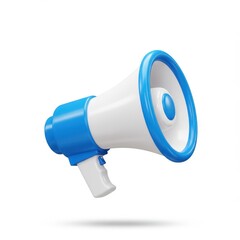 3D megaphone speaker icon isolated on white background