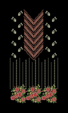 Indian Embroidery Neck and Border Design, Pattern, Patch, Embroidery Designs, Women Shirt Designs, Embroidery Allover Designs Embroidery Illustration, for Textile Clothing Design Manual artwork