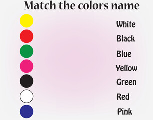 Match the colors name for kids. Educational game for kids.