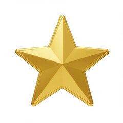 A 3D gold star icon isolated on white background