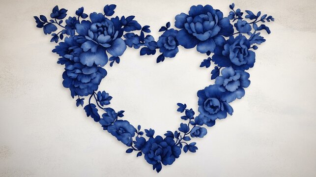 A beautiful arrangement of blue roses forming a heart shape, symbolizing love and elegance. Perfect for weddings, romance, and decorative themes.