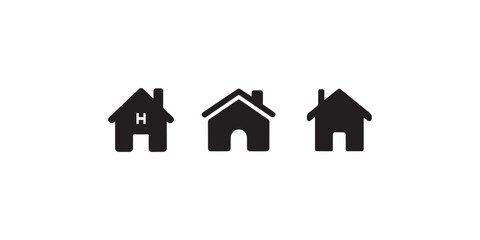 house icon set vector on white 