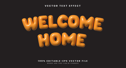 Welcome Home 3D Inflated Style editable text effect Template