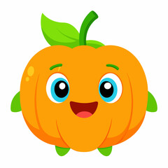 Adorable cartoon Pumpkin character with big eyes and smooth texture