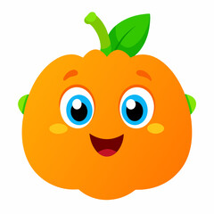 Adorable cartoon Pumpkin character with big eyes and smooth texture